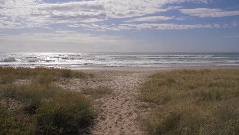 sandy walkway to the waves -lennox point nsw australia -wide