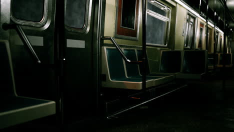 vagón de metro abierto por la noche