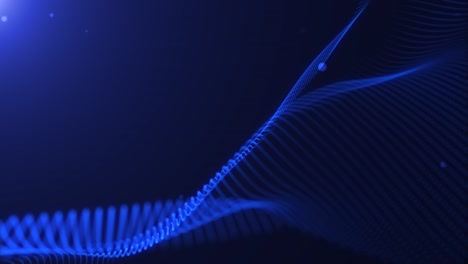 fondo de ondas abstractas con partículas, fondo en bucle