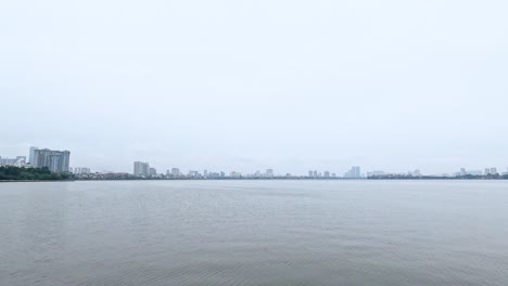 panoramic view of hanoi's river and skyline