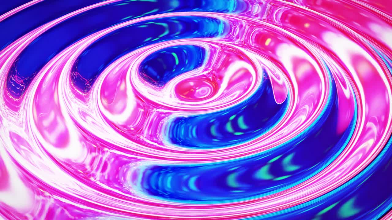 fondo fluido iridescente abstracto en bucle. hermosa superficie de vidrio ondulado de líquido con patrón, color de gradiente y ondas de flujo en él. bg creativo brillante con animación suave y suave.