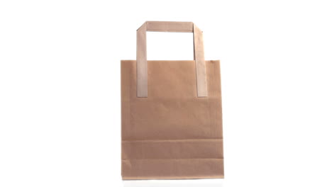 bolsa de compras marrón giratoria