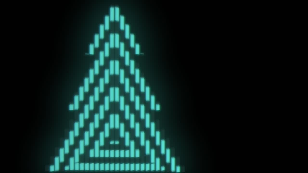 Modern green Christmas trees pattern with neon light