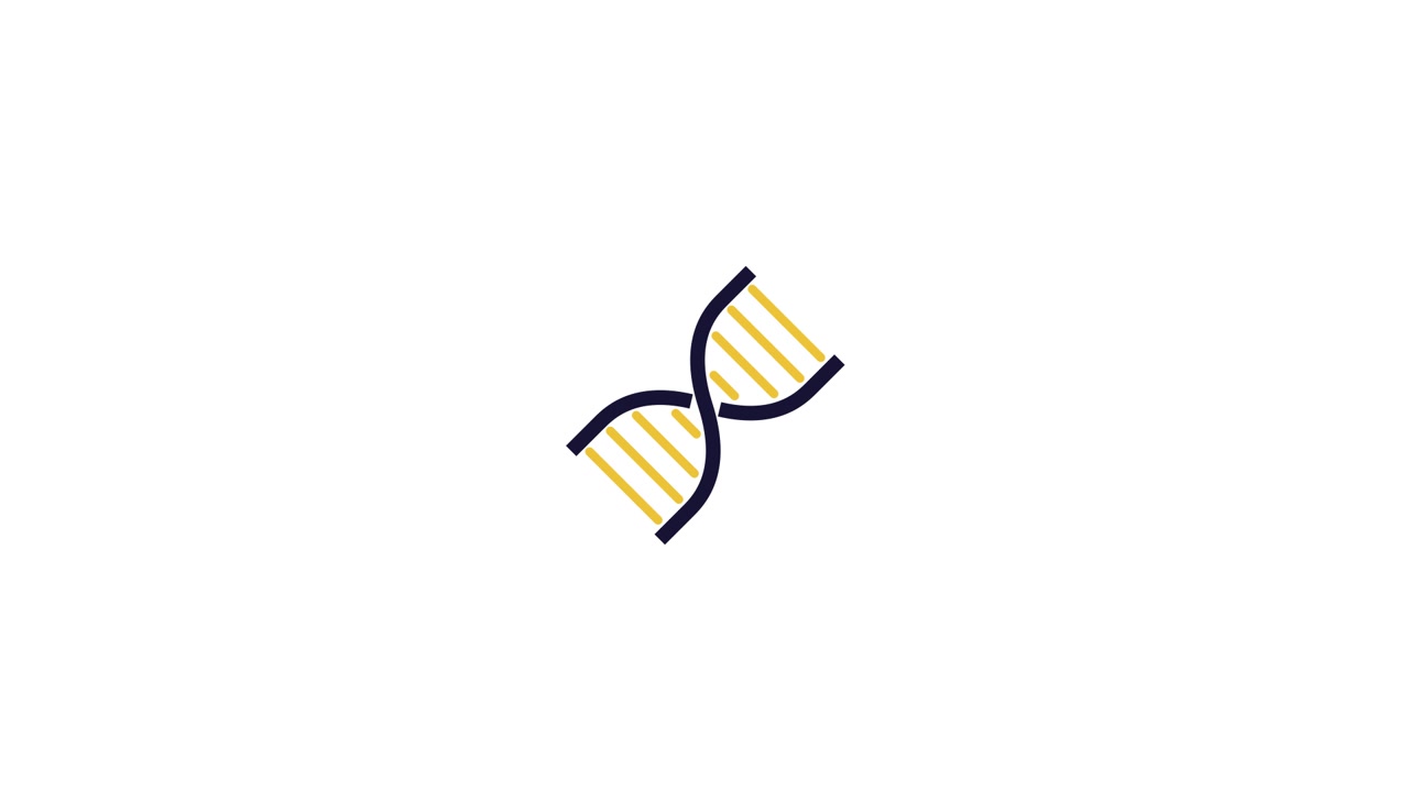 Animated DNA Helix Rotating on White Background