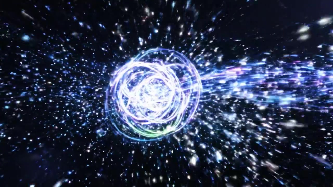 A Dynamic Burst of Vibrant Colors and Lights, Showcasing a Stunning Visual Effect of Particles and Energy Flowing Through the Frame in an Abstract Setting
