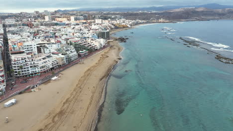 tranquil morning over las canteras beach in las palmas, gran canaria