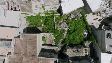 a fast ascending aerial shot of old town bari, italy