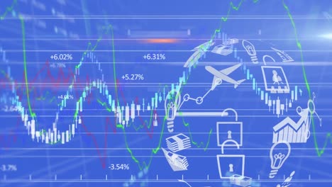 Animation-of-stock-market-display-with-blue-stock-market-numbers-and-graphs