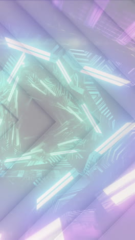 animation of white triangles over digital tunnel