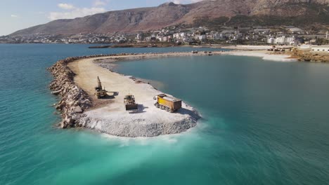 heavy equipment near by sea