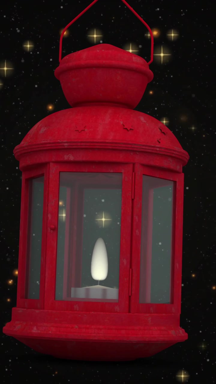 Animazione di lanterna rossa su stelle