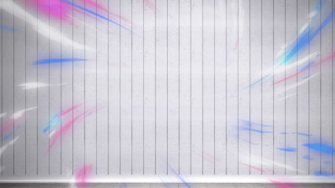 회색 배경에 이동하는 분홍색 위에 왜곡과 간섭의 선의 애니메이션