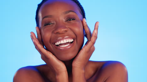 Beauty,-black-woman-and-hands-on-face-in-studio