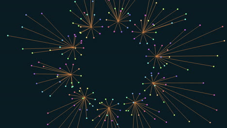 circular pattern of lines and dots graphic/web design element