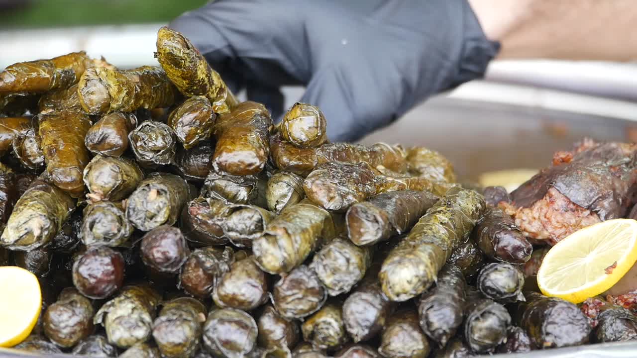 Stuffed Grape Leaves with Lemon