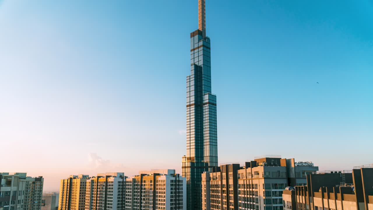 사이곤 시내에서 낮과 밤의 시간 흐름 도시 풍경