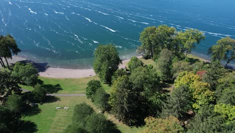 this aerial video of keuka lake park provides a stunning perspective of the park's beauty