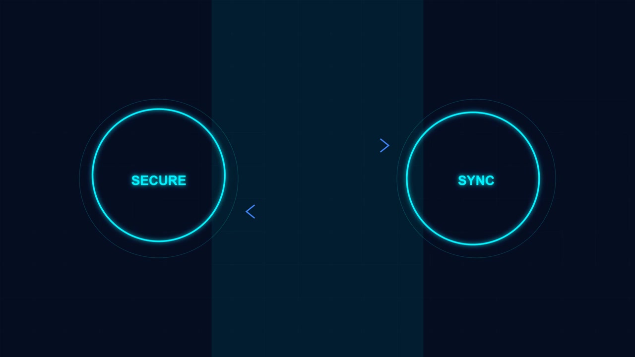 Digital Interface Displaying Secure and Sync Options