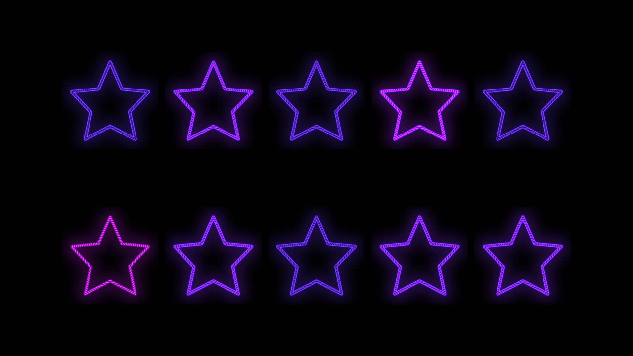 네온 퍼플과 복고풍 별 패턴