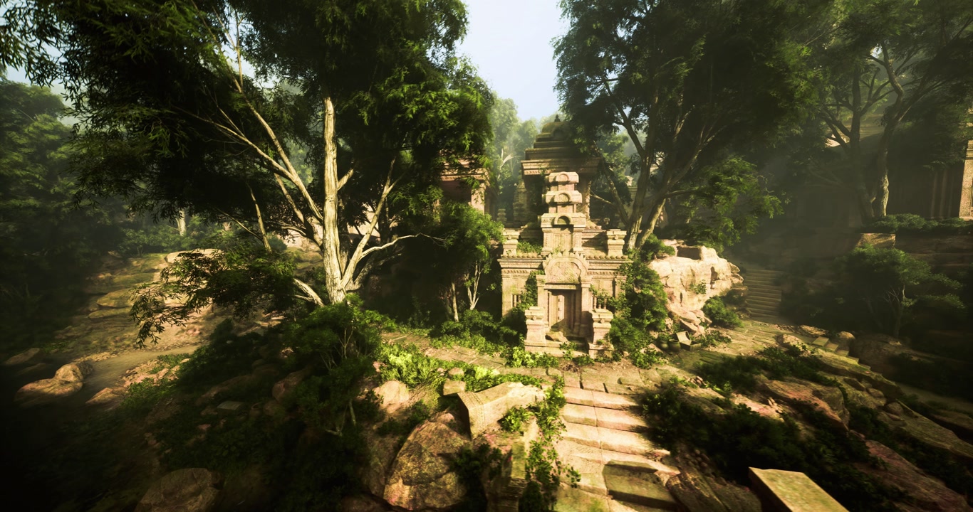 Ancient vines hide secrets decayed steps conceal lost temple