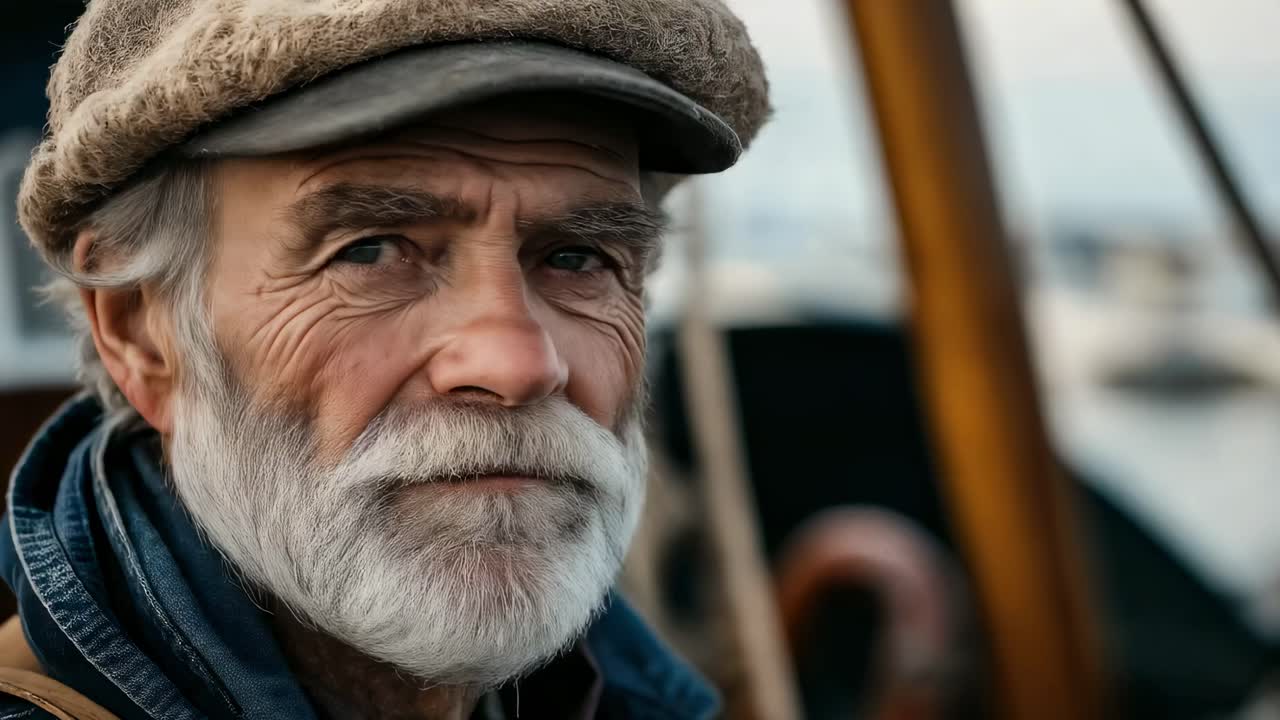 Old Fisherman at the Harbor