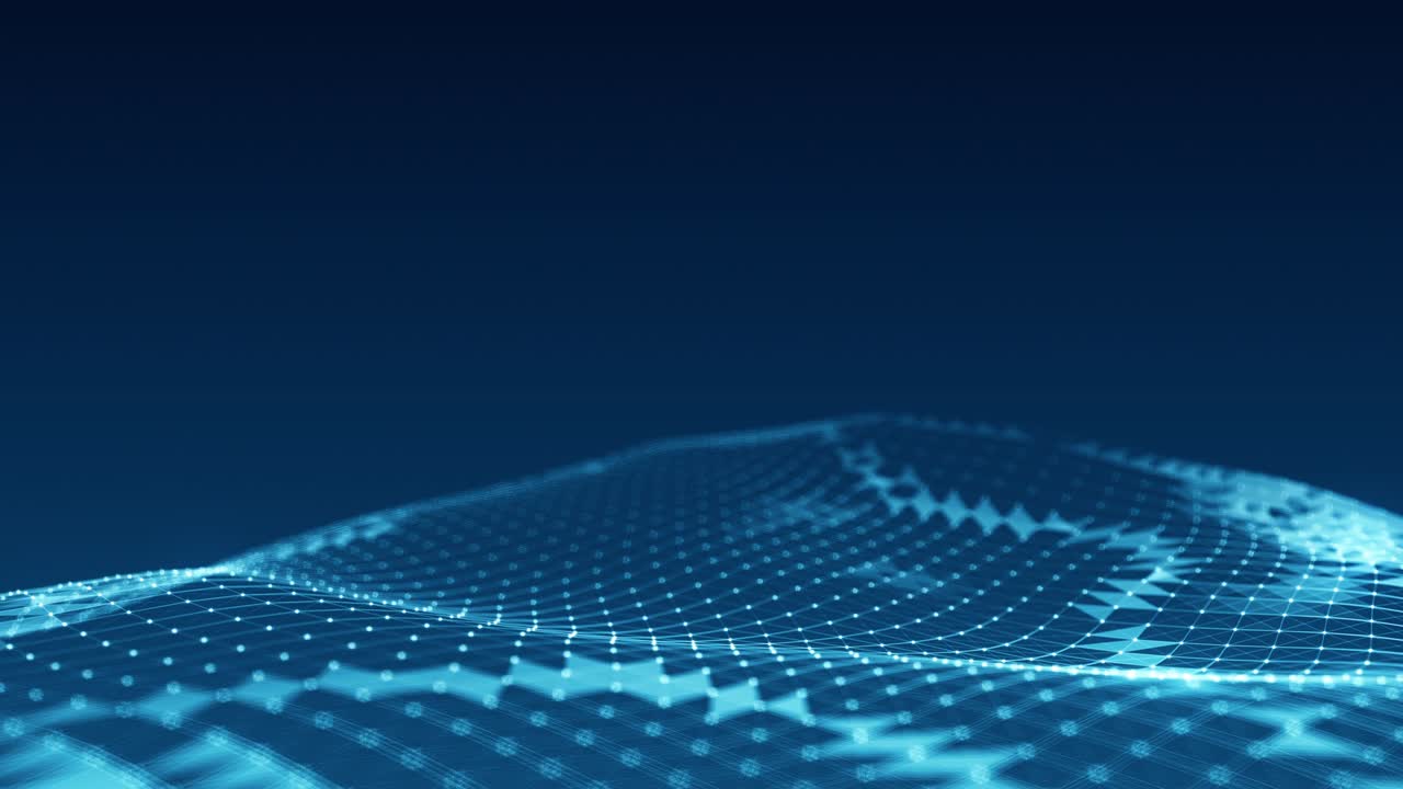 Motion graphic of Blue polygonal wave technology abstract background Seamless loop video