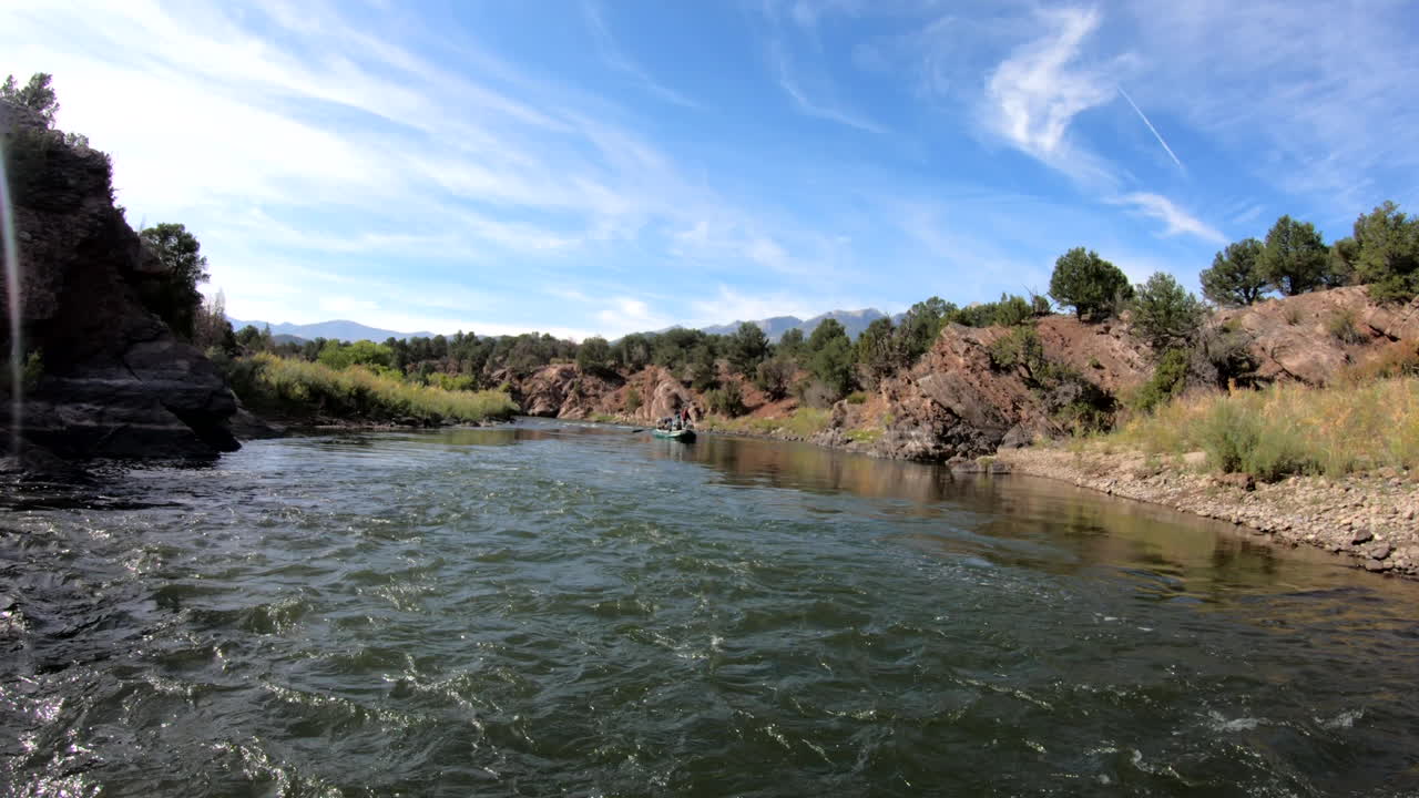 floating down a river in Colorado