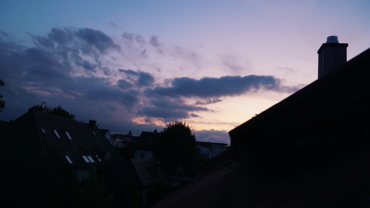 Dark and Dramatic Night Sky over City