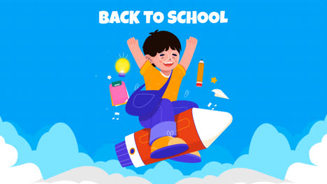 gráfico en movimiento de la ilustración para la temporada de regreso a la escuela