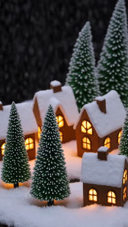 christmas village scene with miniature houses