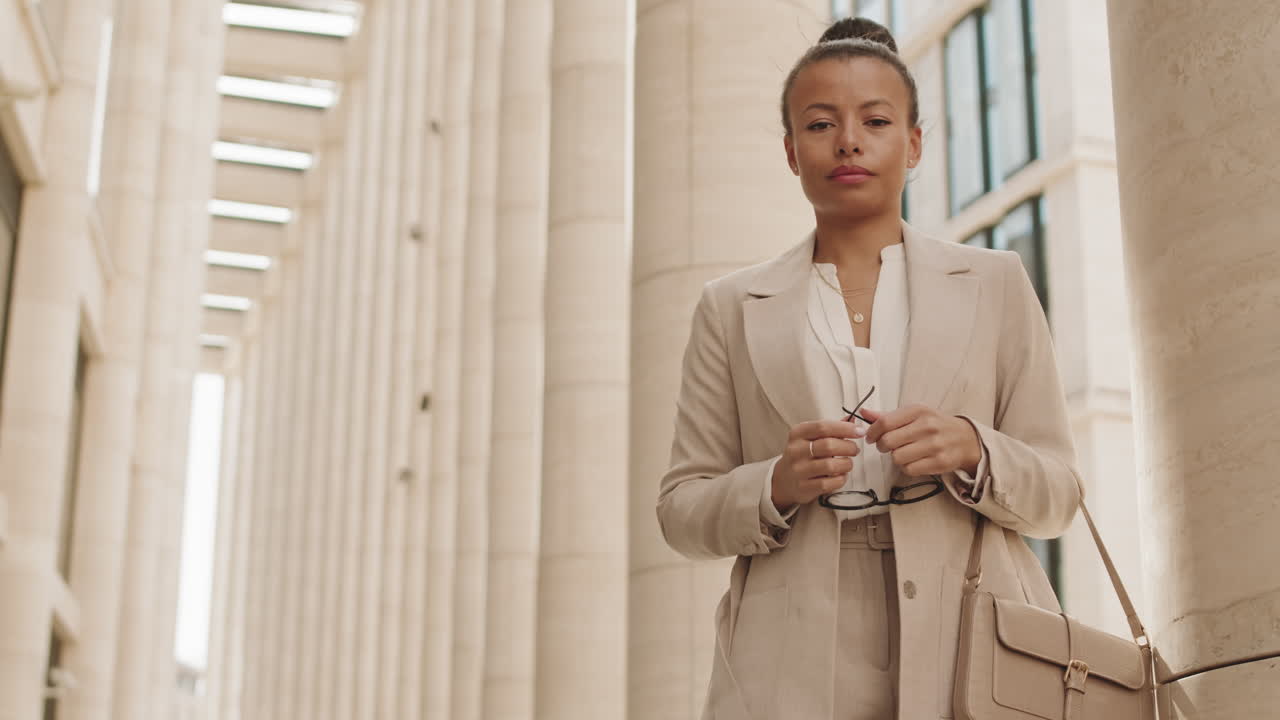 Businesswoman Posing for Camera Outdoors