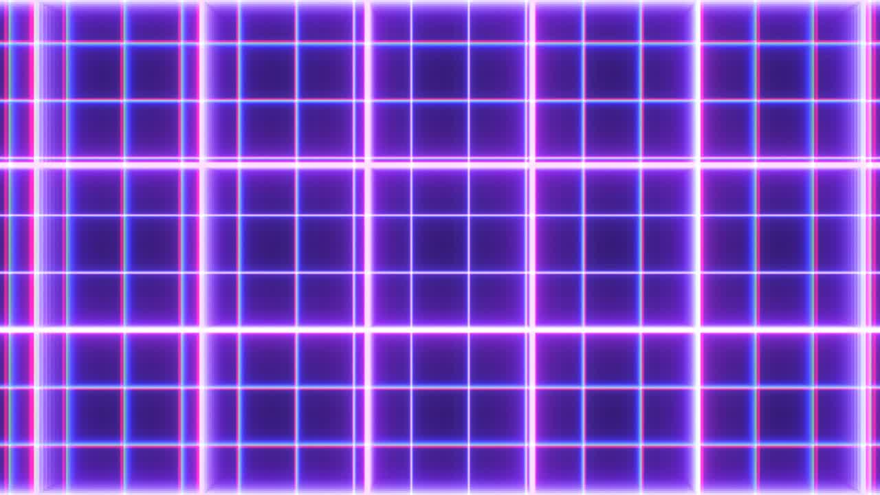 레트로 80년대를 날아다니며 미래의 움직이는 네온 그리드 합성파 3d 라인 - 4k 원활한 vj 루프 모션 배경 애니메이션