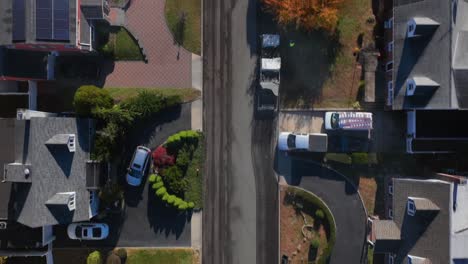 a top down hyper-lapse over a residential neighborhood on long island, ny on a sunny day