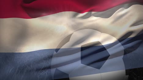 Animation-of-flag-of-netherlands-over-football-on-stadium