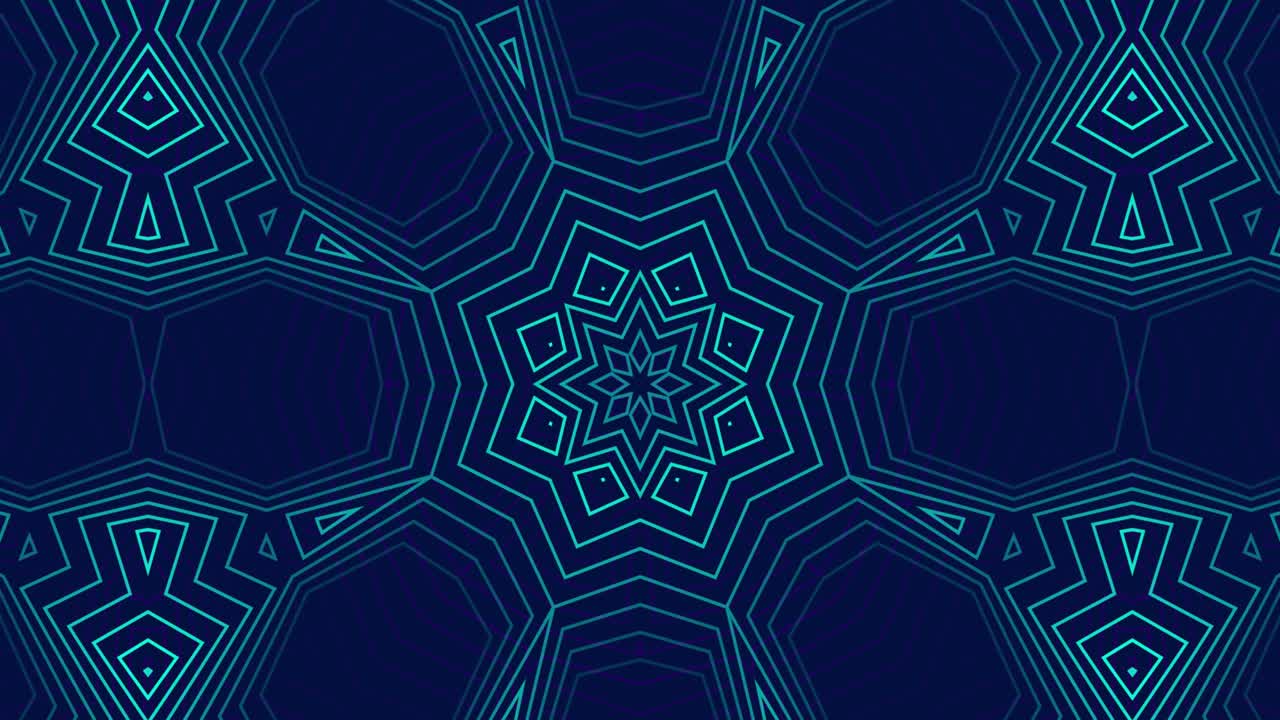 Animation of unique kaleidoscope pattern and computer networking glitch