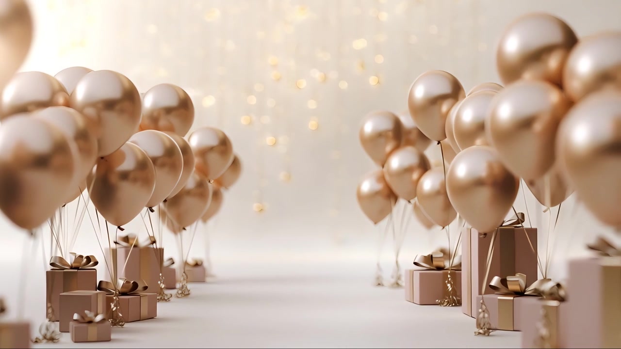 Sfondo di compleanno con palloncini 4K