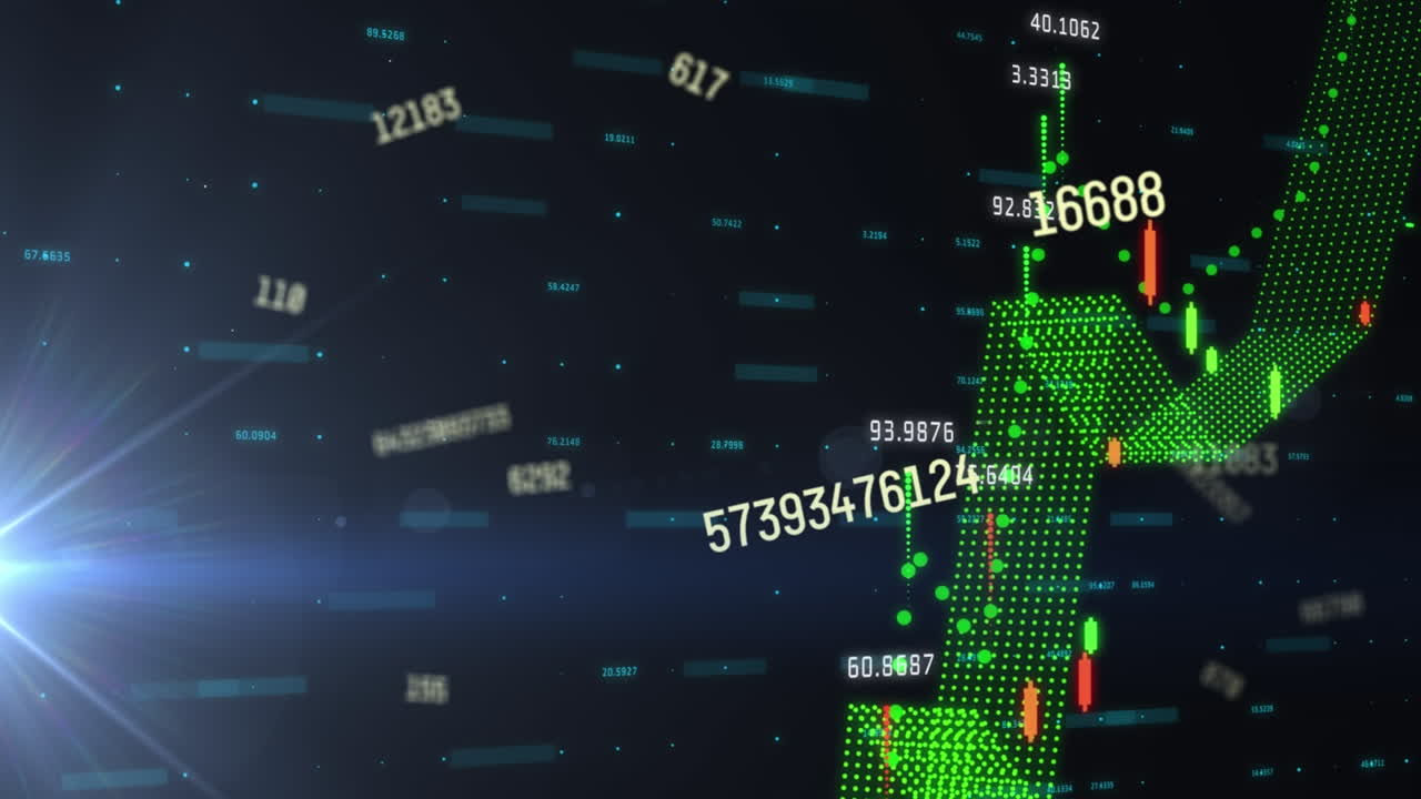 Animation of numbers and financial data processing