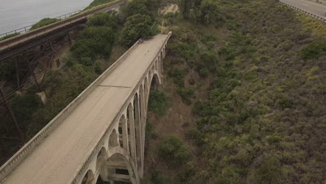 aerial view an abandoned bridge near santa barbara, california