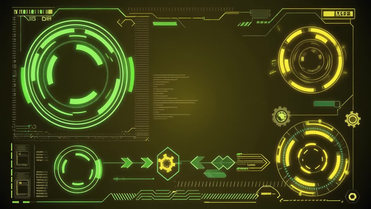 Animated Futuristic Digital Interface with HUD Elements