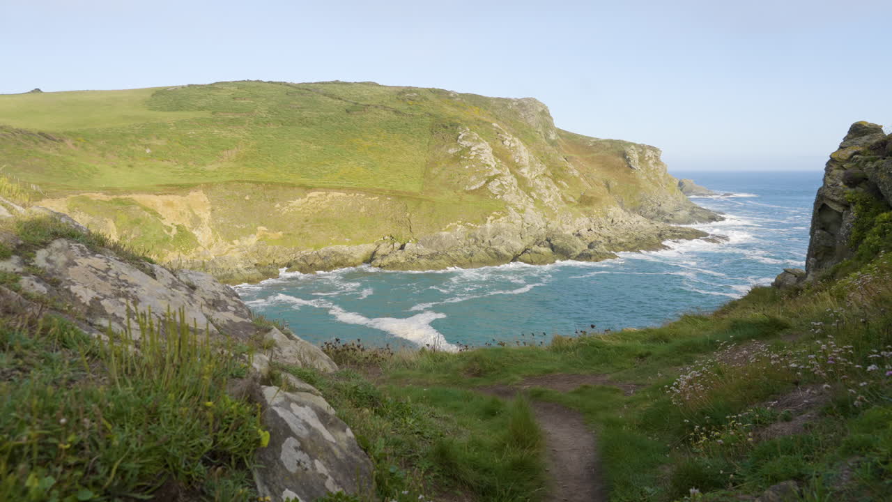 Coastal Landscape with Rocky Cliffs and Bay