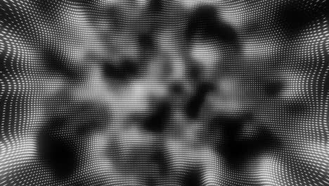 animation of moving pixelated black and grey clouds