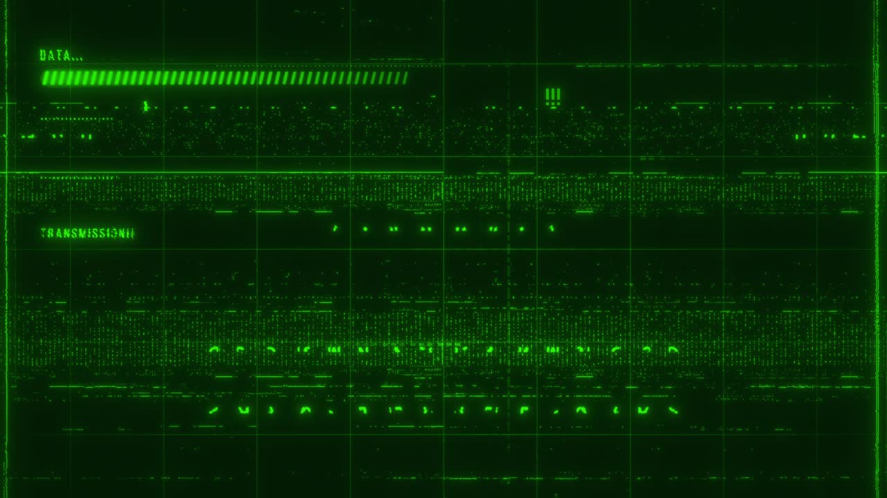 bucle de fondo de la cuadrícula de visualización digital de color verde abstracto brillante