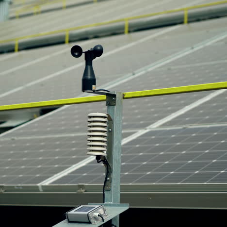 meteorological instrument used to measure wind speed and the solar cell system. solar farm.