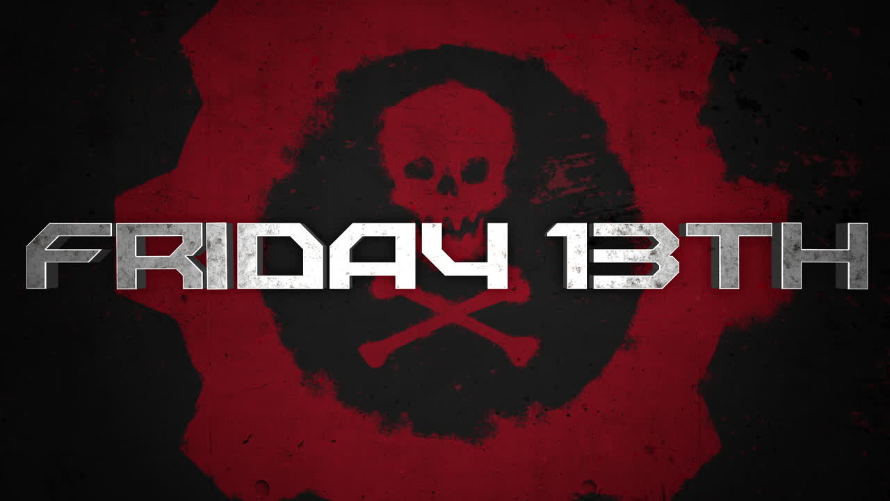 viernes 13 con calavera y signo tóxico en textura grunge