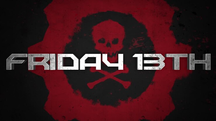 Friday 13 th with skull and toxic sign on grunge texture