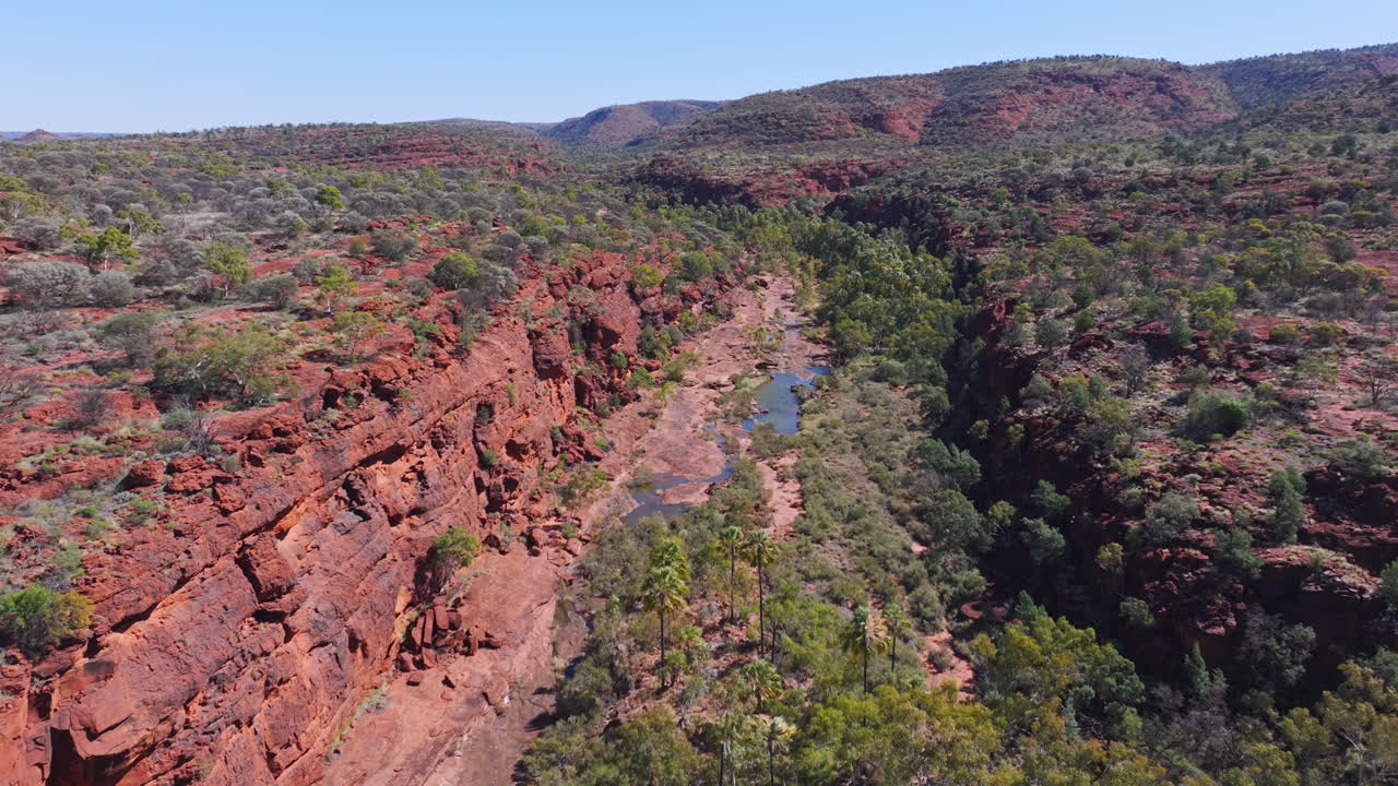 las imágenes de drones de palm valley en el territorio del norte de australia