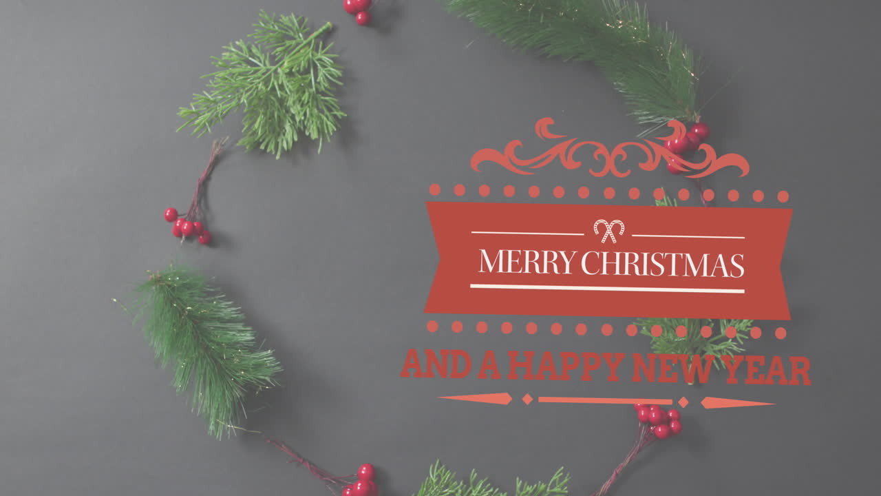 animación de felicitaciones de navidad texto sobre decoraciones de navidad