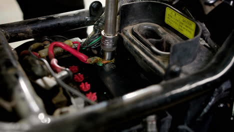 man working on a motorcycle