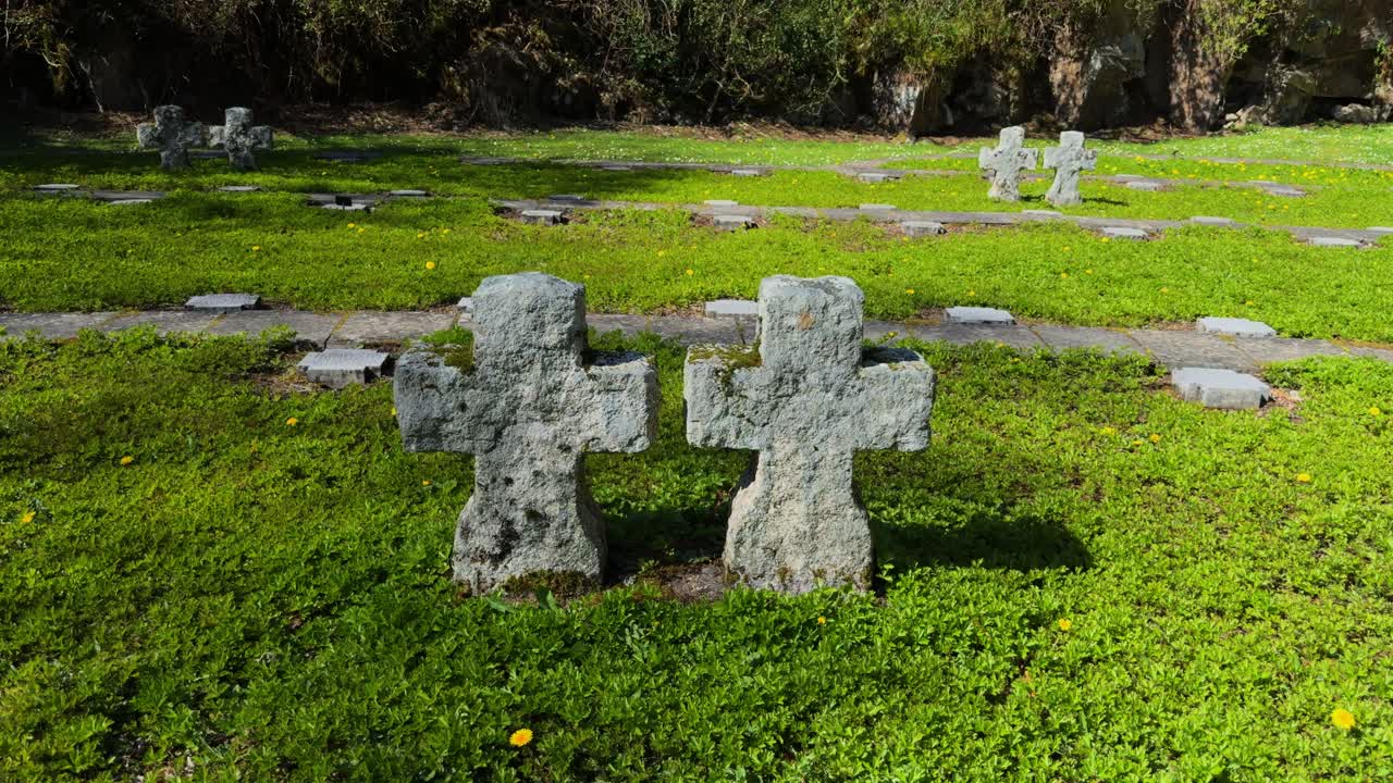 Marker stones Greman War Dead Glencree Wicklow Ireland on a spring afternoon