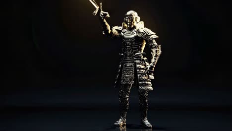 golden samurai warrior with sword